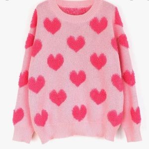 Valentine's Day Heart Pattern Crew Neck Sweater❤️🥰🌹